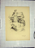 Original Old Antique Print C1790-C1900 Sketch Penshurst Kent England 18th