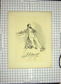 Original Old Antique Print C1790-C1900 Portrait Editor Age Man 18th Century
