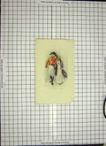 Original Old Antique Print C1790-C1900 Colour Sier Man Lady Romance 18th