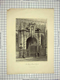 Original Old Antique Print C1790-C1900 Architecture St. Mary'S Porch Oxford