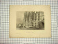 Original Old Antique Print C1790-C1900 Exterior Cathedral Bourges Architecture