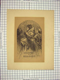 Original Old Antique Print C1790-C1900 Shakespere Theatre Measure King Crown