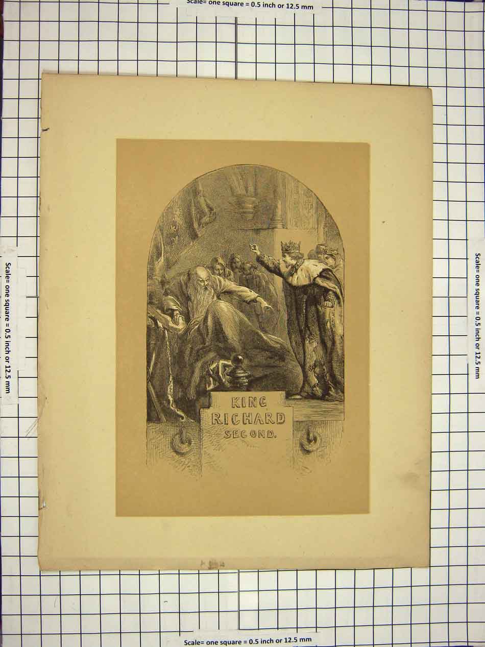Original Old Antique Print C1790-C1900 Shakespere Scene King Richard Second