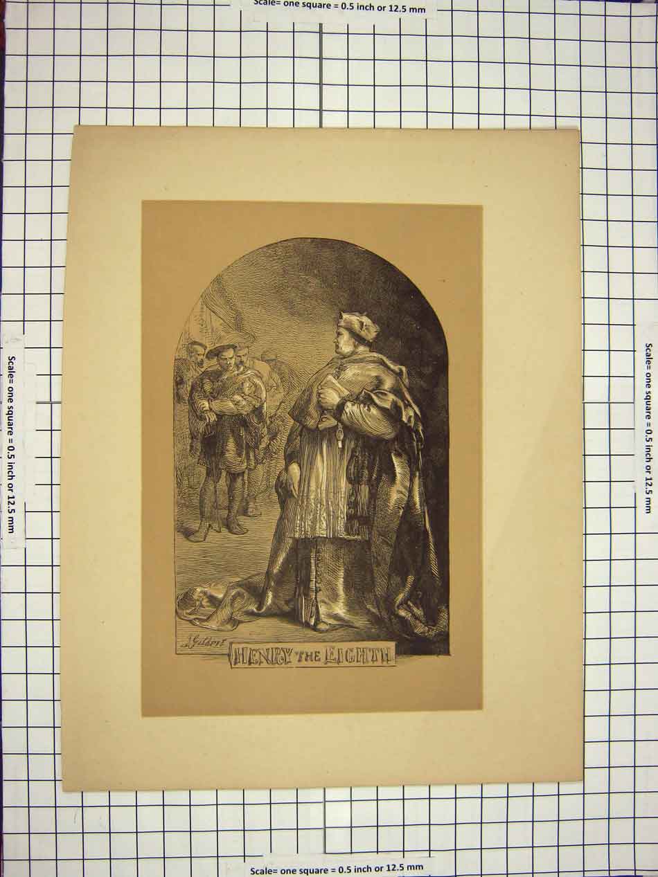 Original Old Antique Print Shakespere Theatre Henry Eighth C1790-C1900 18th