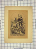 Original Old Antique Print C1790-C1900 Theatre Shakespere Taming The Shrew 18th