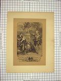 Original Old Antique Print C1790-C1900 Theatre Scene Shakespere Twelfth Night