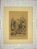 Original Old Antique Print C1790-C1900 Scene King Henry Vi Part Second Horse