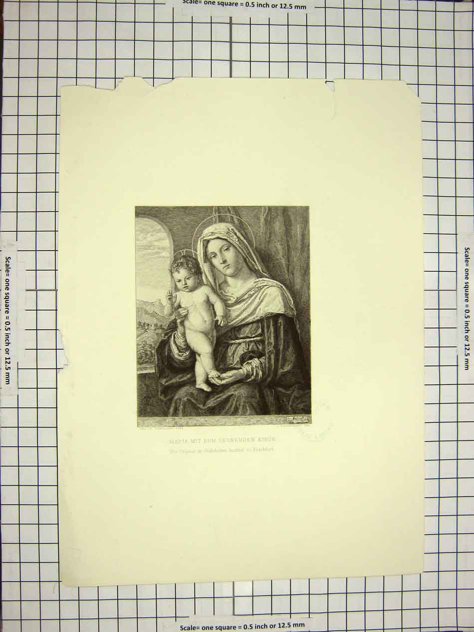 Old Antique Print C1790-C1900 Portrait Mother Baby Maria Mite Dem Kinde 18th