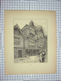 Old Antique Print C1790-C1900 St. Peter'S Hospital Bristol Architecture 18th