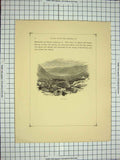 Original Old Antique Print C1790-C1900 View Loch Muich Scotland Mountains Scene