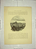 Original Old Antique Print C1790-C1900 Ellen'S Isle Mountains River Trees 18th