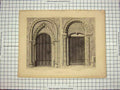 Original Old Antique Print Doorway Little Snoring Church South Weald Essex 1818