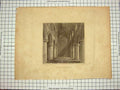 Original Old Antique Print C1790-C1900 View Nave Steyning Church Architecture