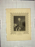 Original Old Antique Print C1790-C1900 Portrait William Pitt Earl Chatham 18th