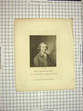 Original Old Antique Print 1795 Portrait William Shenston Engraving 18th