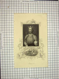 Original Old Antique Print C1790-C1900 Portrait King Edward Ii Bannockburn 18th