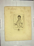 Original Old Antique Print C1790-C1900 Portrait Oliver John Dowell Mantua 18th