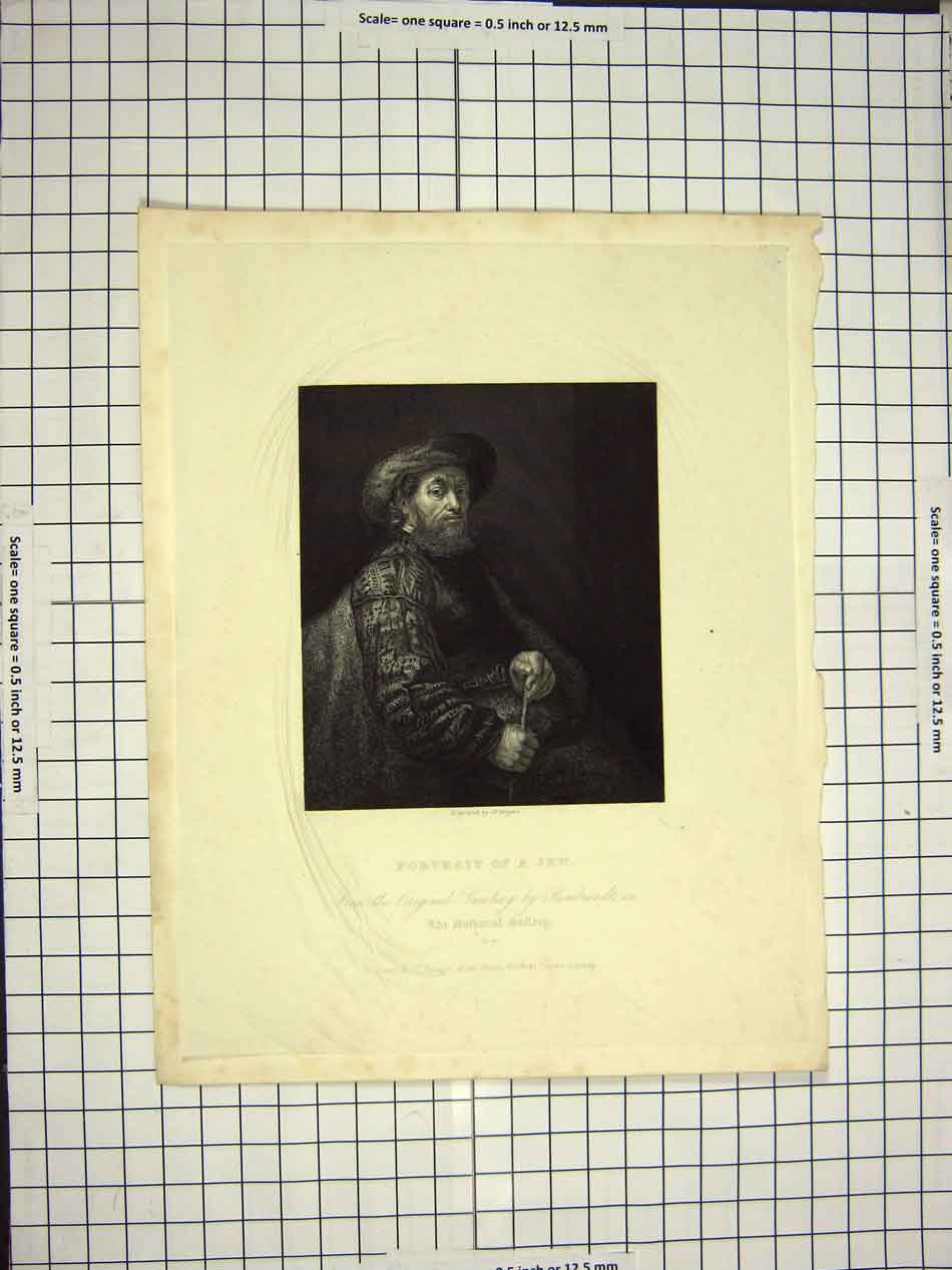 Original Old Antique Print C1790-C1900 Portrait Jew Man Rogers Engraving 18th