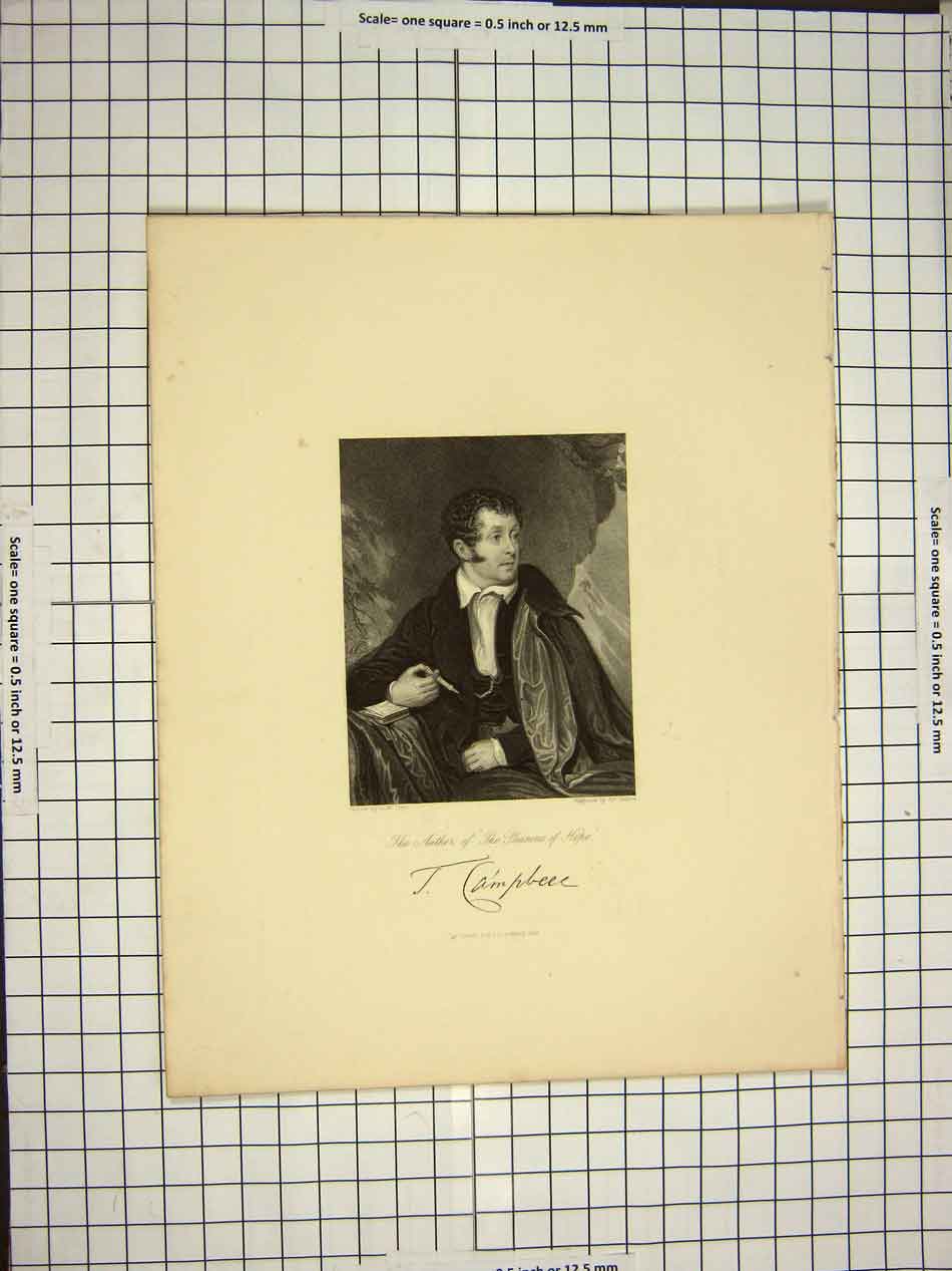 Original Old Antique Print C1790-C1900 Portrait Campbell Engraving Jenkins 18th