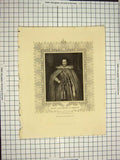 Antique Old Print Ref.544 C1790-C1900 Portrait Edward Lord Herbert Cherbury