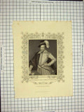 Original Old Antique Print C1790-C1900 Portrait Henry Somerset Worcester 18th