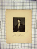 Original Old Antique Print C1790-C1900 Portrait Baines Member Parliament 18th