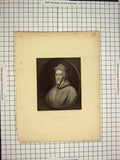 Original Old Antique Print Ref.540 C1790-C1900 Portrait Cardinal Allen Mechlin