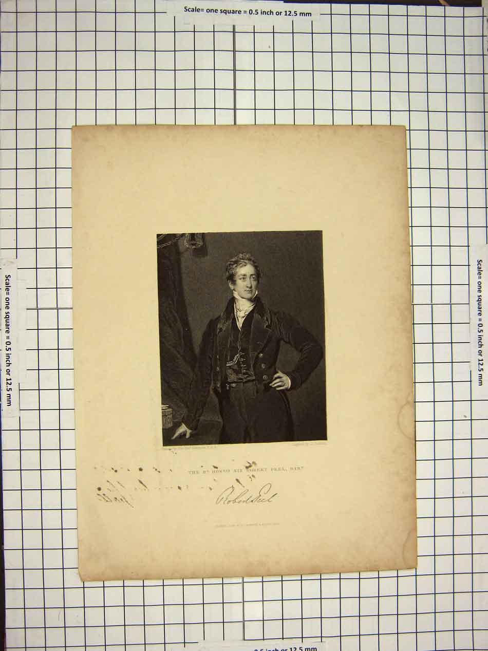 Original Old Antique Print C1790-C1900 Portrait Sir Robert Peel Engraving 18th