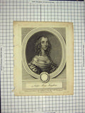 Original Old Antique Print 1796 Portrait Lady Mary Langham Cracherode 18th