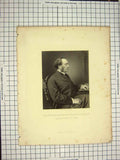 Original Old Antique Print C1790-C1900 Portrait Rev. William Thomson York 18th
