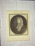 Original Old Antique Print 1813 William Lord Russell Portrait Engraving 19th