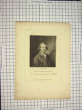 Original Old Antique Print C1790-C1900 Portrait William Shenston Waldron 18th