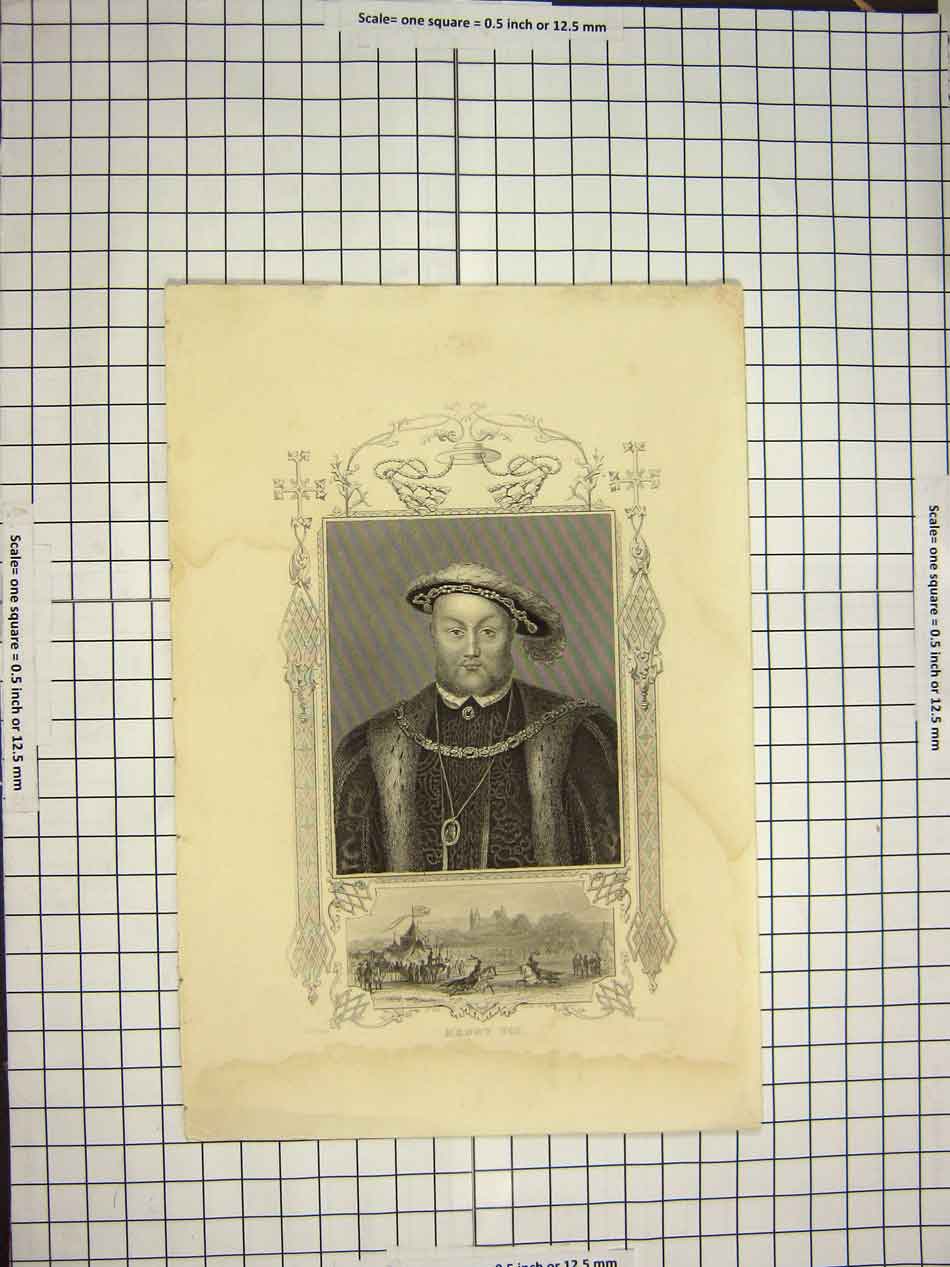 Original Old Antique Print C1790-C1900 Portrait King Henry Viii Engraving 18th