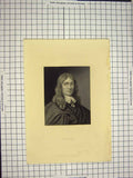 Original Old Antique Print C1790-C1900 Portrait Milton Engraving Cook 18th