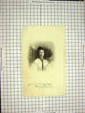 Original Old Antique Print C1790-C1900 Portrait Maria Broolis Engraving 18th