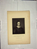 Original Old Antique Print 1836 Archibald Campbell Earl Argyll Portrait 19th
