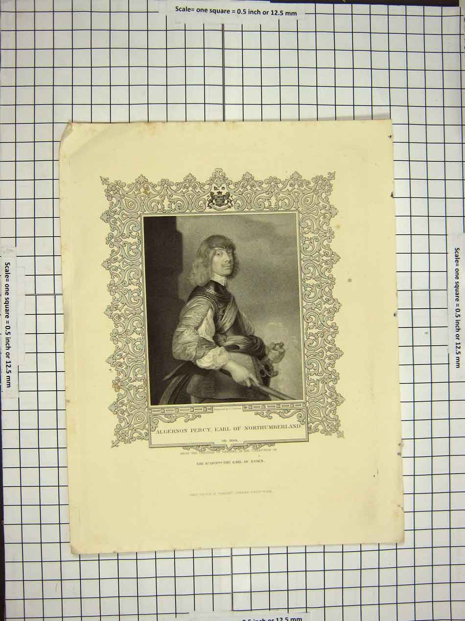 Old Antique Print Portrait Algernon Percy Earl Northumberland C1790-C1900 18th