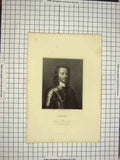 Original Old Antique Print Ref.556 C1790-C1900 Portrait Hampden Engraving