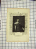 Old Antique Print Ref.555 C1790-C1900 Portrait Arthur Lord Capel Finden