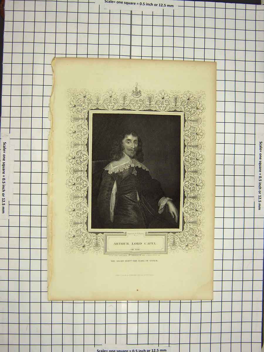 Old Antique Print Ref.555 C1790-C1900 Portrait Arthur Lord Capel Finden