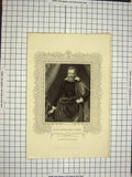 Original Old Antique Print C1790-C1900 Portrait Henry Danvers Earl Danby 18th