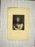 Old Antique Print Ref.554 C1790-C1900 Portrait Francis Petrarch Engraving