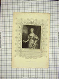 Original Old Antique Print C1790-C1900 Elizabeth Cecil Countess Devonshire 18th