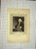 Original Old Antique Print C1790-C1900 Portrait Henry Fox Lord Holland 18th