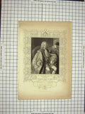 Old Antique Print C1790-C1900 Portrait Thomas Pelham Duke Newcastle Holl 18th