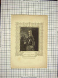 Original Old Antique Print C1790-C1900 Portrait John Duke Montagu Finden 18th