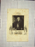 Original Old Antique Print C1790-C1900 Portrait Charles James Fox Gordon 18th
