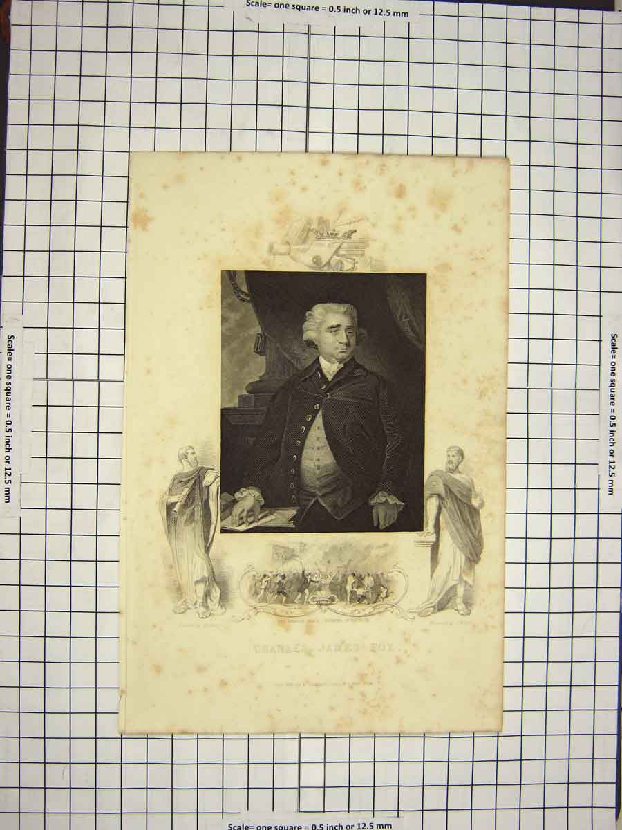 Original Old Antique Print C1790-C1900 Portrait Charles James Fox Gordon 18th