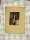 Original Old Antique Print C1790-C1900 Portrait King Louis Xiv Engraving 18th