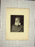 Original Old Antique Print C1790-C1900 Portrait Ein Cardinal Engraving 18th
